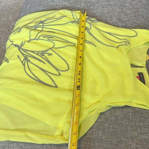 Vince Camuto Yellow High-Low Sundress Fluent Cluster Maxi Dress - Picture 6 of 11